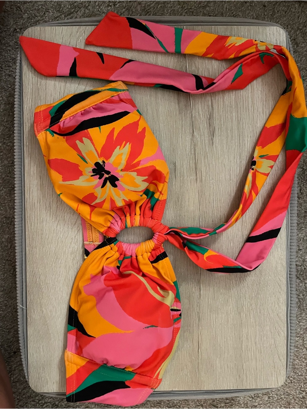 Shade & Shore Girls Floral Halter Bikini Top multicolor
